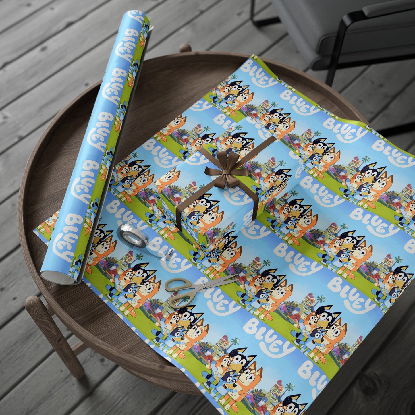 Bluey Childrens TV Show Cartoon Birthday High Def Gift Wrapping Paper