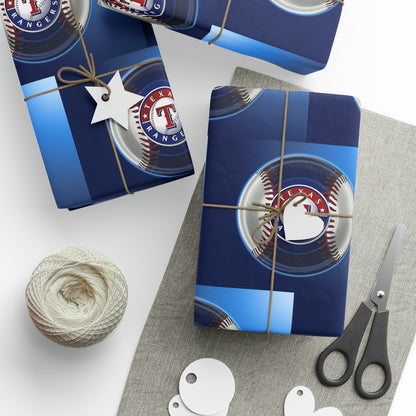 Texas Rangers Baseball MLB Birthday Gift Wrapping Paper Holiday