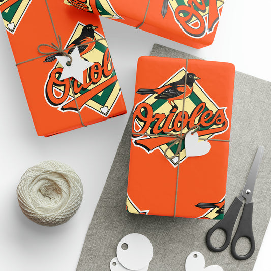 Baltimore Orioles orange Baseball MLB Geburtstagsgeschenkpapier Urlaub