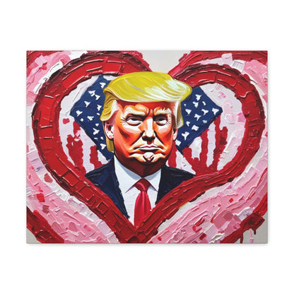 Donald Trump in the Hearts Reprint *Painting by Bella K. Canvas Gallery Wrap MAGA Valentine's Day Gift