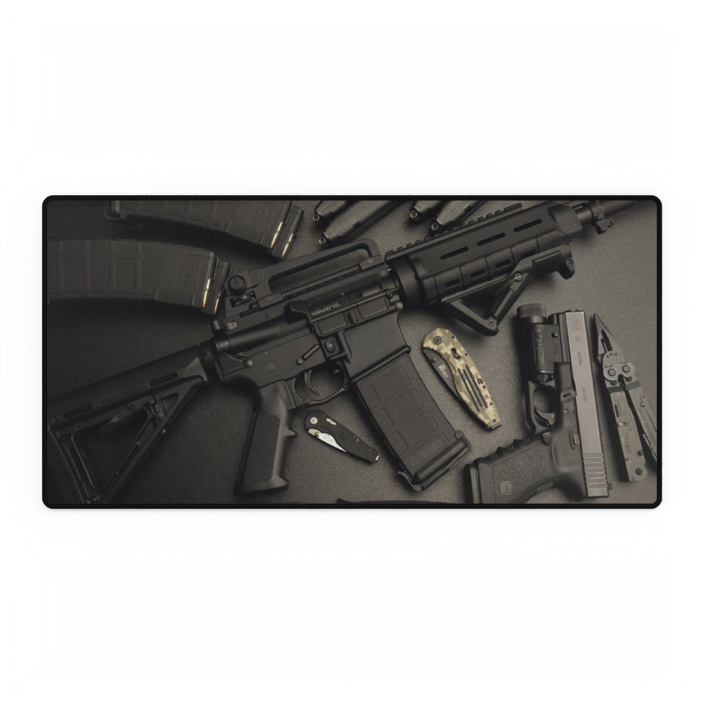 AR-15 American Flag Gun Pistol Rifle 2A High Definition Desk Mat Mousepad
