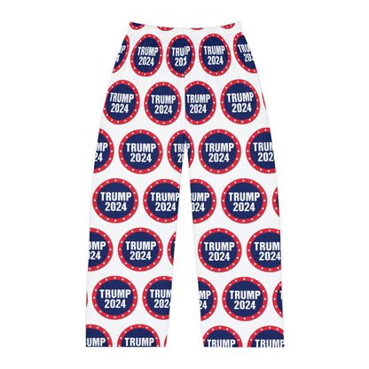 Bequeme Lounge-Pyjamahose aus Polyester mit Trump 2024 Circle Logo für Herren