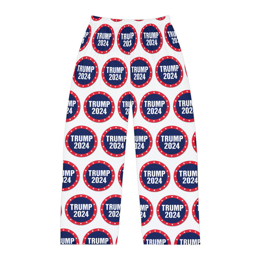 Trump 2024 Circle Logo Men's Polyester Lounge Comfy Pajama Pants
