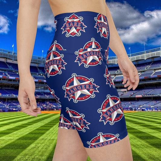 Texas Rangers MLB Baseball Women's Workout Bike Comfy Shorts