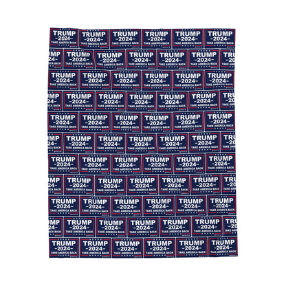 Trump 2024 Take America Back Velveteen Plush Blanket