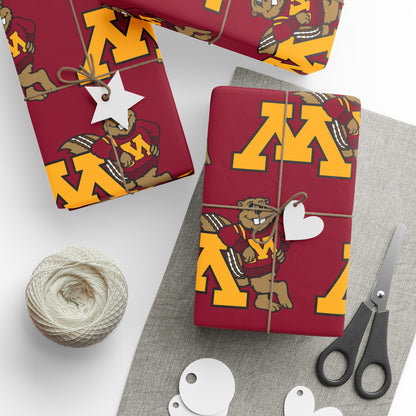 Minnesota Golden Gophers NCAA College Graduation Alumni Birthday Gift Wrapping Paper Holiday