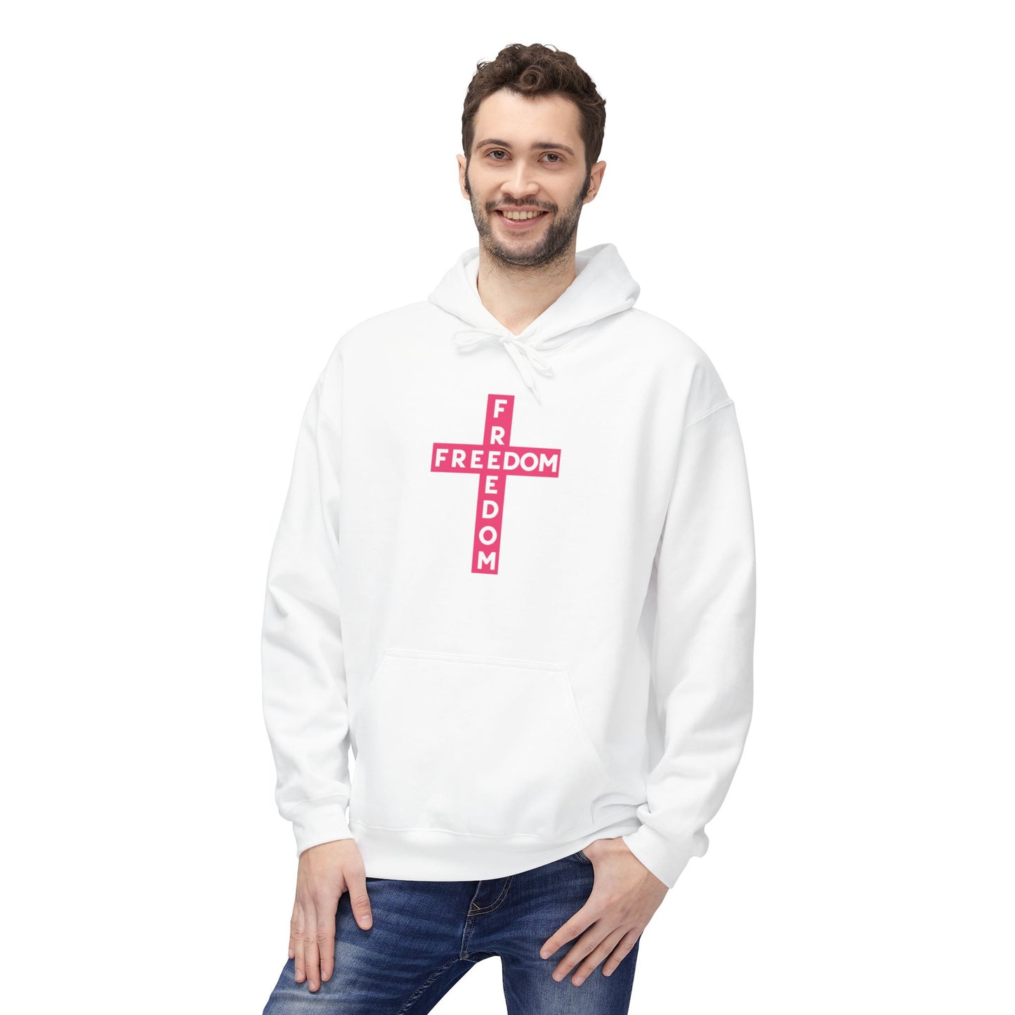 Freedom Cross Pink Hoodie Charlie Kirk Fan Gear