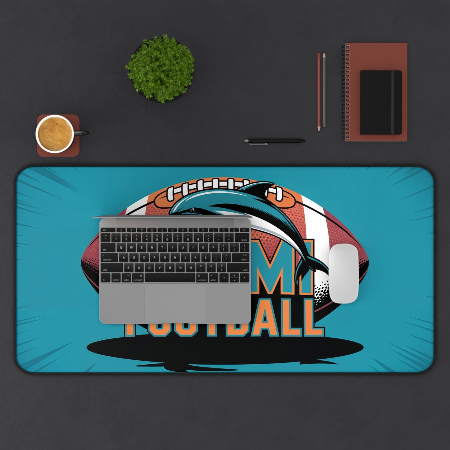 Miami Football High Definition Print Non Slip Desk Mat Office Home Mouse Pad Sports Fan Gift Ultra Smooth Surface Rubber Backing