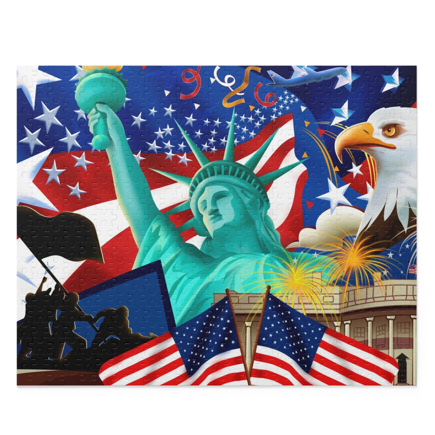 God Bless America Freedom  (252 or 500 Piece) High Quality Thick Puzzle Game