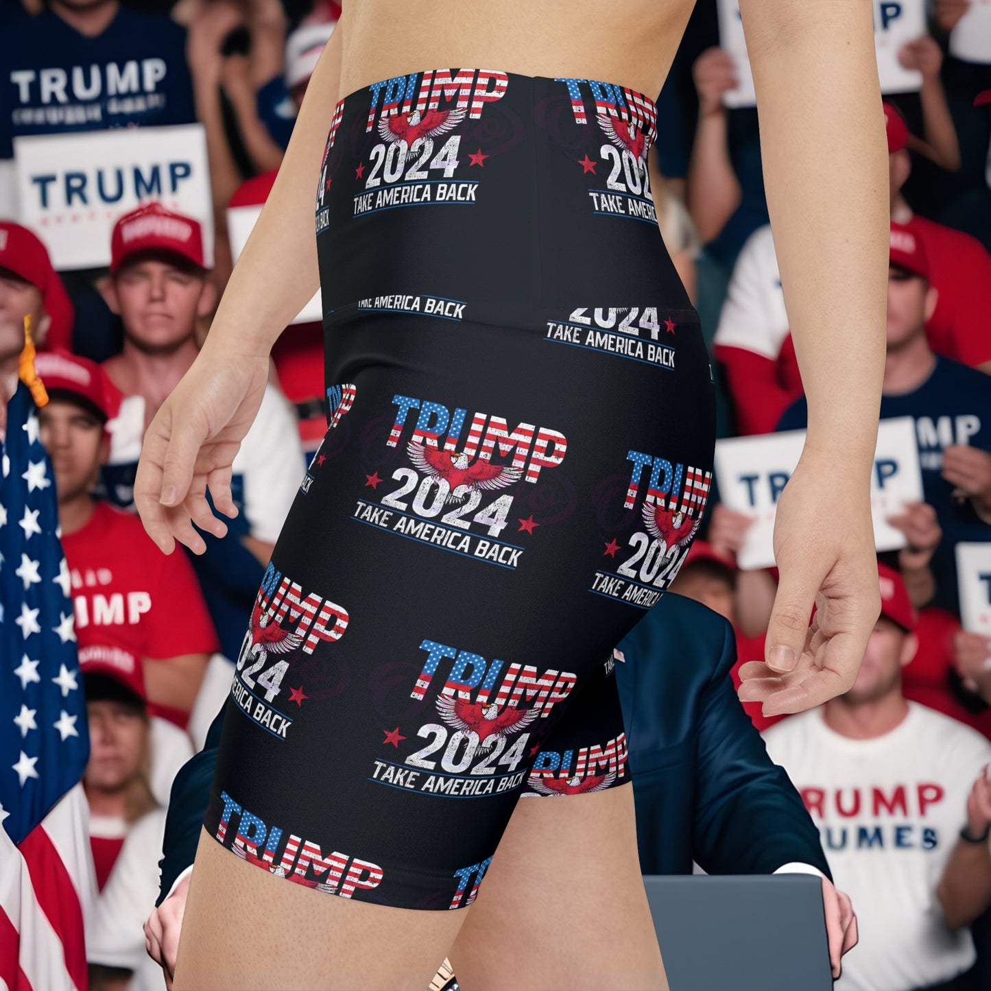 Trump Take Back America Summer Rally BBQ Party Women's Workout Bike Comfy Shorts