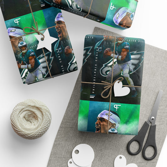 Jalen Hurts Eagles NFL Football Birthday Graduation Gift Wrapping Paper Holiday