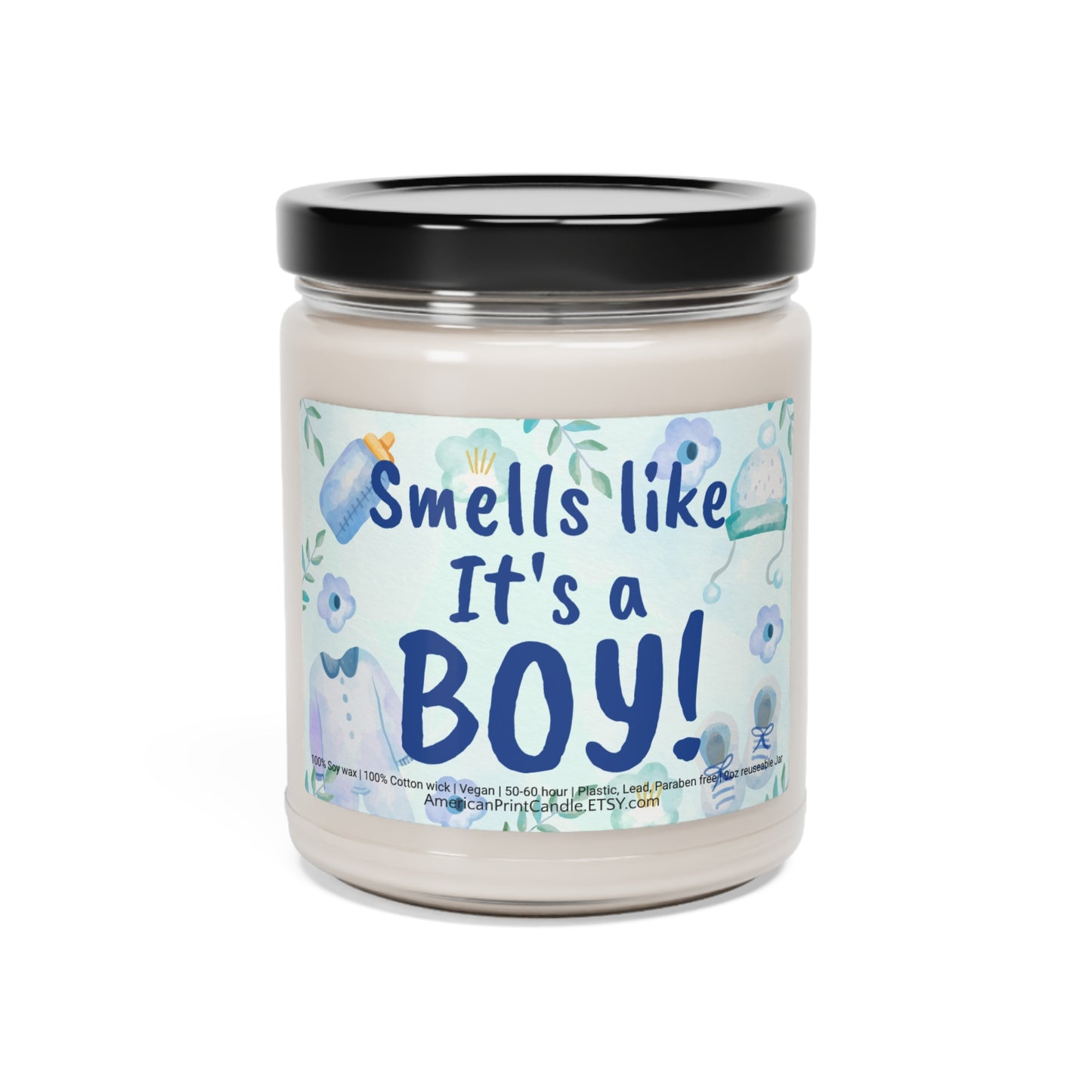 Smells like It's a Boy Scented Soy Candle, 9oz Birthday Gift Birth