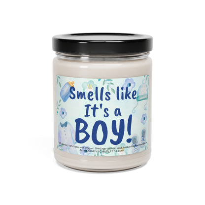 Smells like It's a Boy Scented Soy Candle, 9oz Birthday Gift Birth