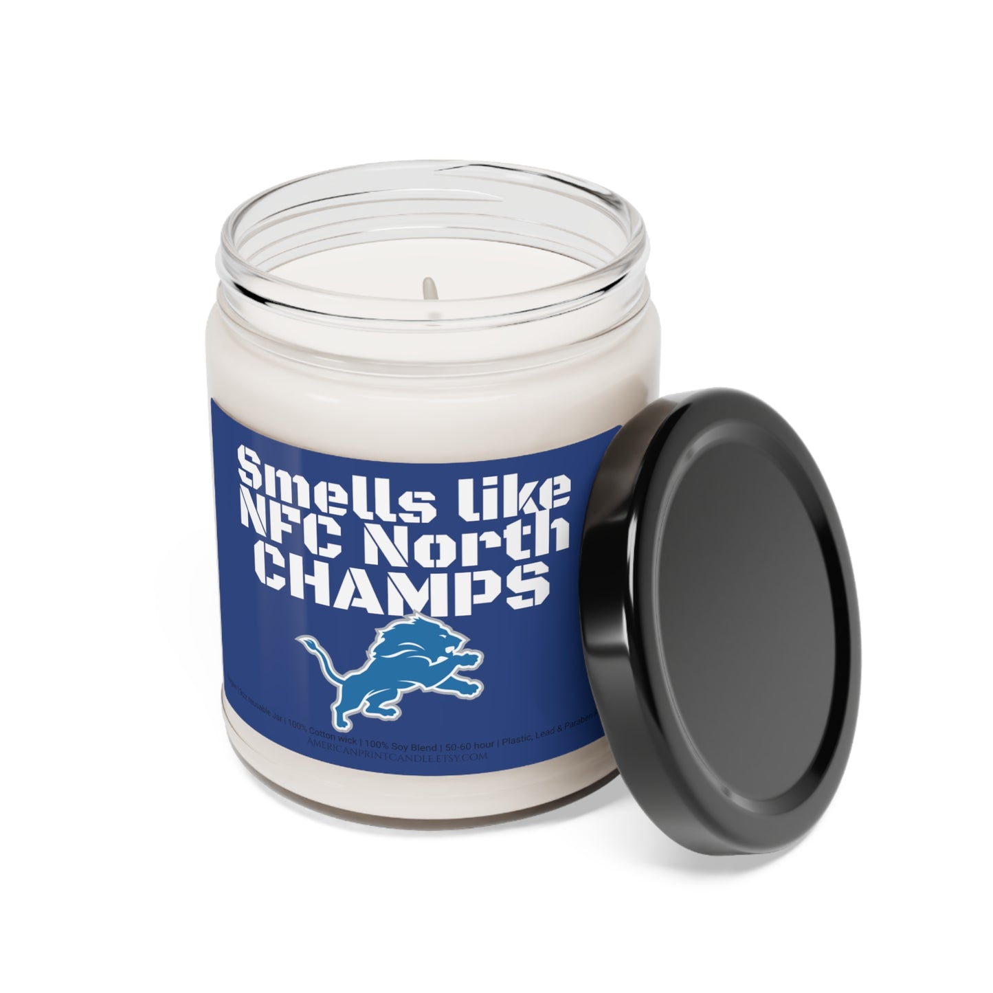 Smells like NFC North CHAMPS Detroit Lions Scented Soy Candle 9oz