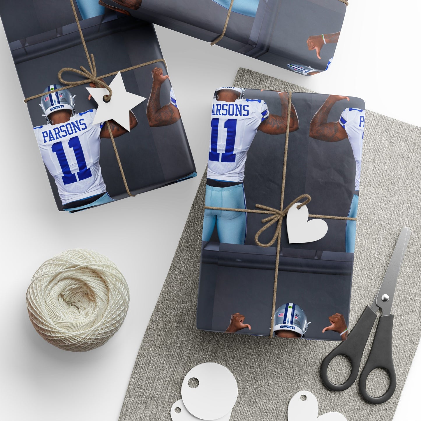 Micah Parsons Cowboys NFL Football Birthday Graduation Gift Wrapping Paper Holiday