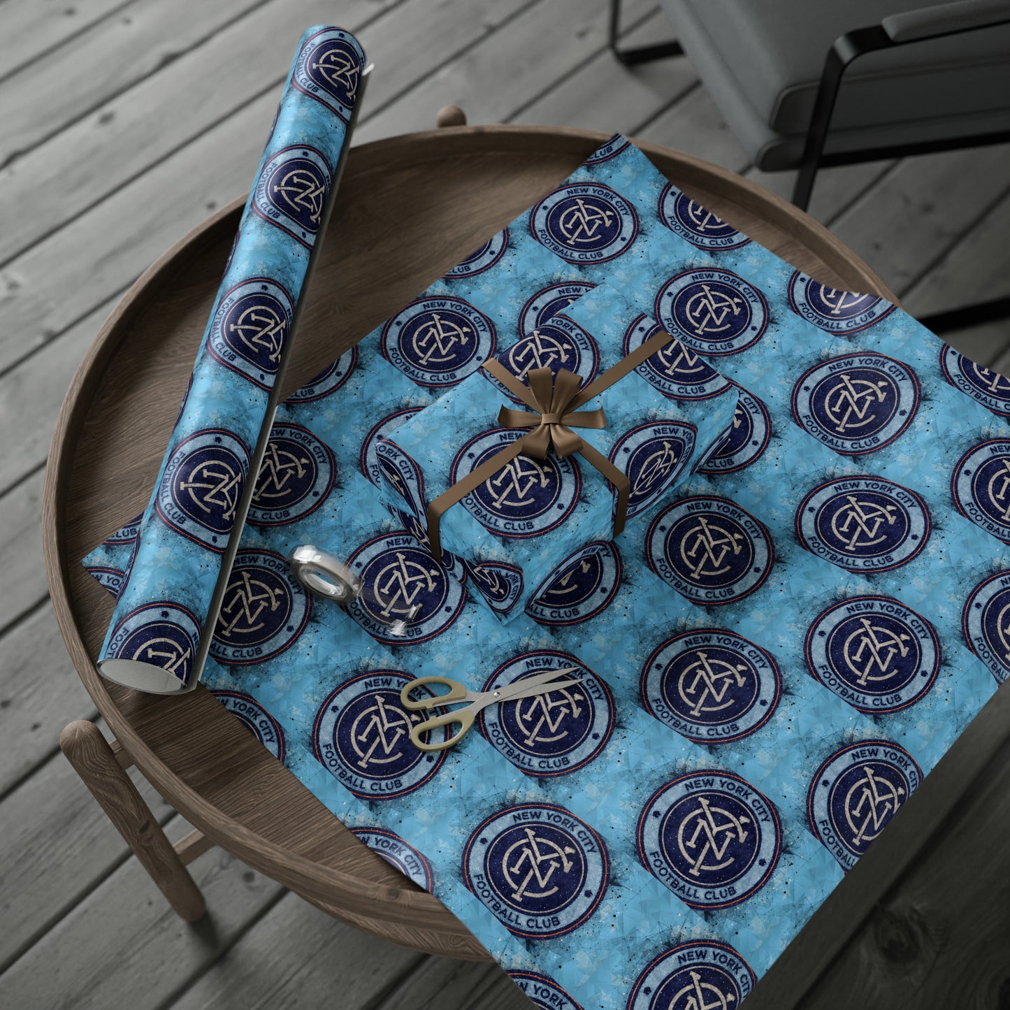 New York City FC MLS Birthday Gift Wrapping Paper Soccer Holiday