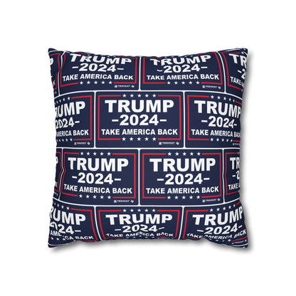 Trump 2024 Take America Back Blue Throw Pillow Case