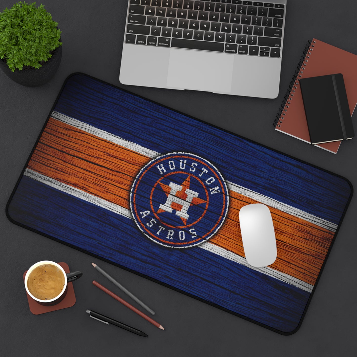 Houston Astros Wood look MLB Baseball High Definition Print Desk Mat Mousepad