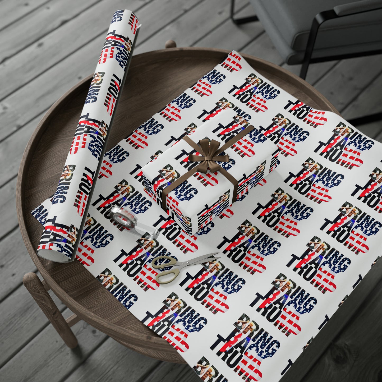 Bring Back Trump White Birthday Gift Present Wrapping Paper MAGA