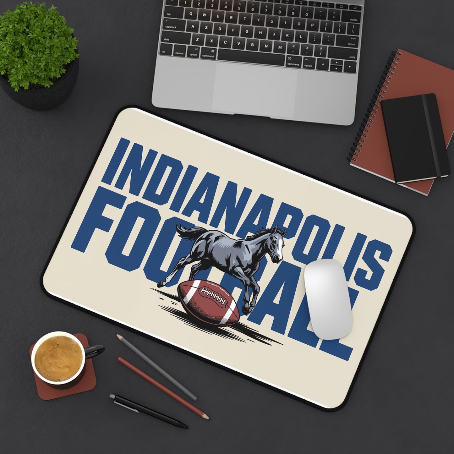 Indianapolis Football High Definition Print Non Slip Desk Mat Office Home Mouse Pad Sports Fan Gift Ultra Smooth Surface Rubber Backing