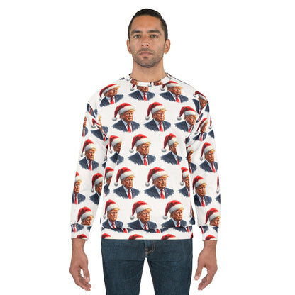 Trump Santa NOT ugly sweater party Made in U.S.A. Unisex Sweatshirt (AOP)