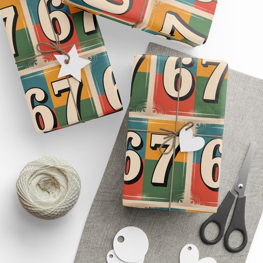 Funny 67 Kids Meme Wrapping Papers - Christmas Santa Cartoon Funny Gift Wrap, Theme, Holiday Gift Present