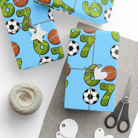 Funny 67 Kids Sports Basketball Meme Wrapping Papers - Christmas Santa Cartoon Funny Gift Wrap, Theme, Holiday Gift Present
