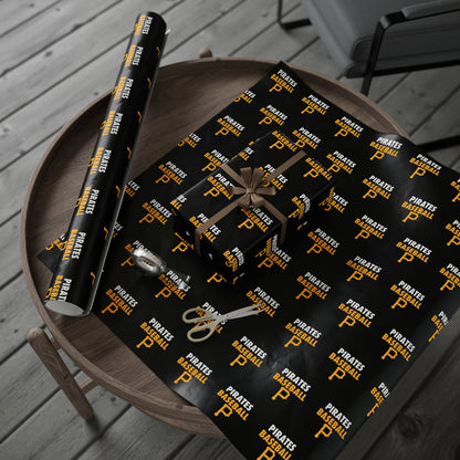 Pittsburg Pirates Baseball MLB Birthday Graduation Holiday Gift Wrapping Paper