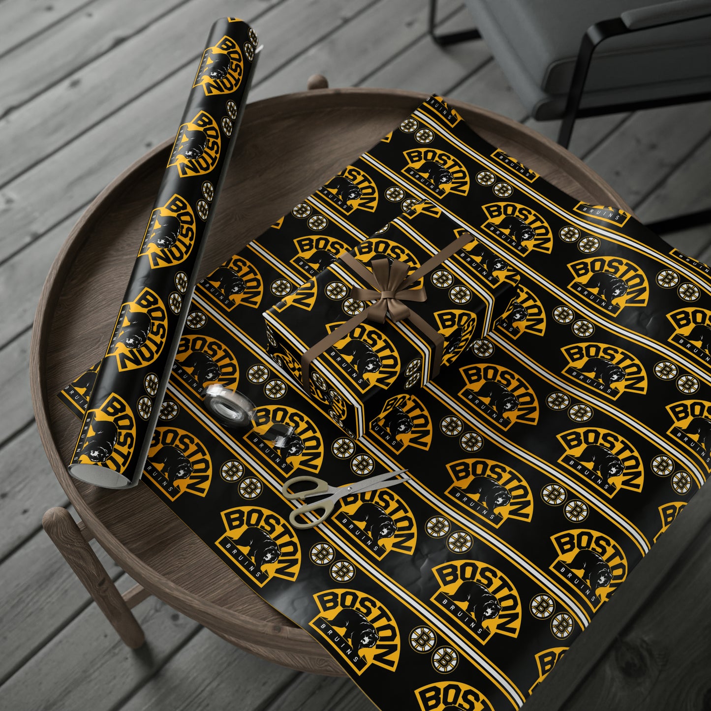 Boston Bruins NHL Hockey Birthday Gift Wrapping Papers Holiday Sports