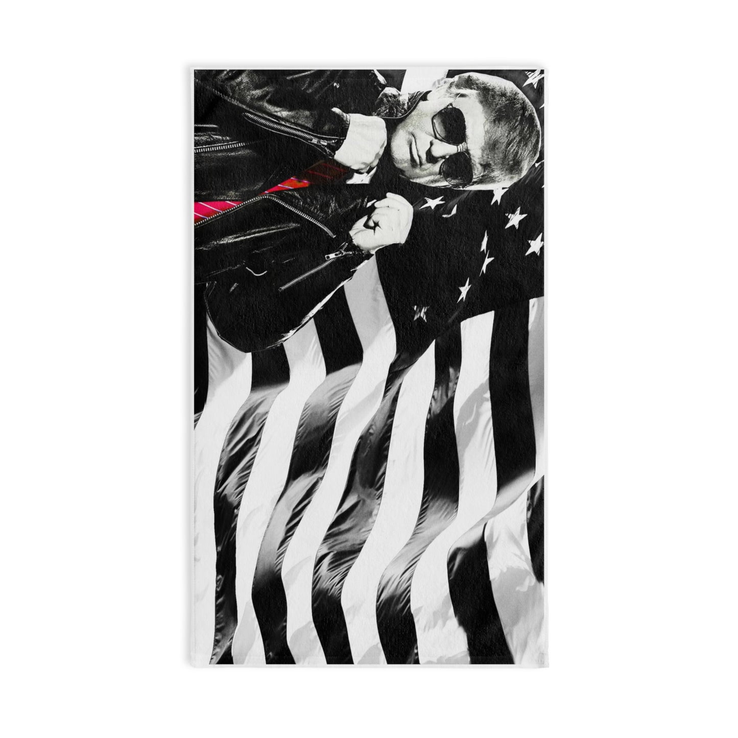 Cool Trump in leather jacket High Definition Print Kitchen Bathroom Soft Hand Towel