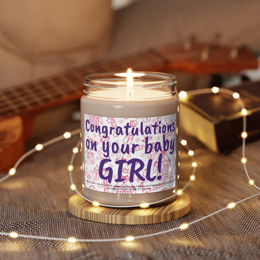 Congratulations on your baby Girl Scented Soy Jar Candle, 9oz