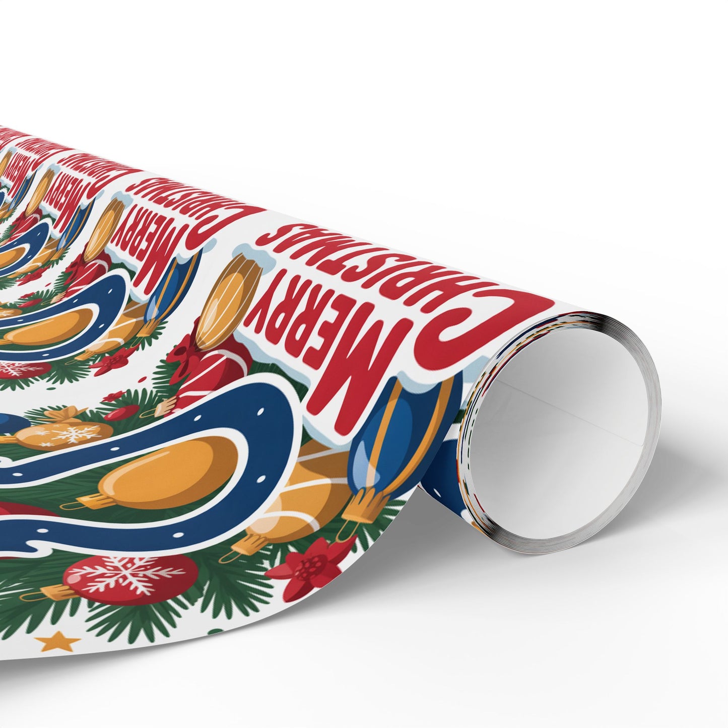 Colts Football Merry Christmas Sports Gift Wrap, Holiday Present Wrap, Christmas Gift Wrap, Gift Packaging