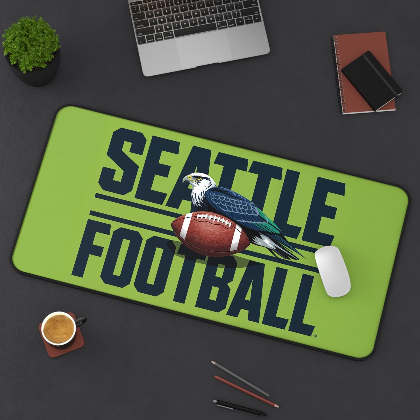 Seattle Football High Definition Print Non Slip Desk Mat Office Home Mouse Pad Sports Fan Gift Ultra Smooth Surface Rubber Backing