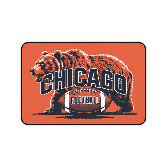 Chicago Football High Definition Print Non Slip Desk Mat Office Home Mouse Pad Sports Fan Gift Ultra Smooth Surface Rubber Backing