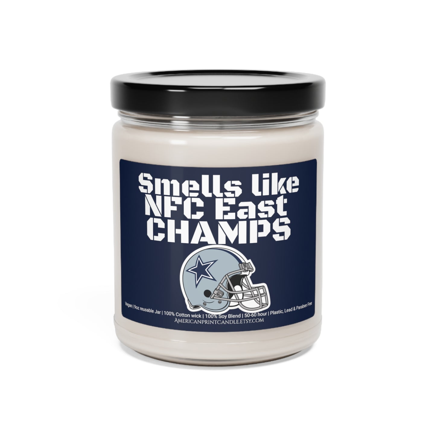 Smells like NFC East CHAMPS Cowboys Scented Soy Candle, 9oz *Dallas