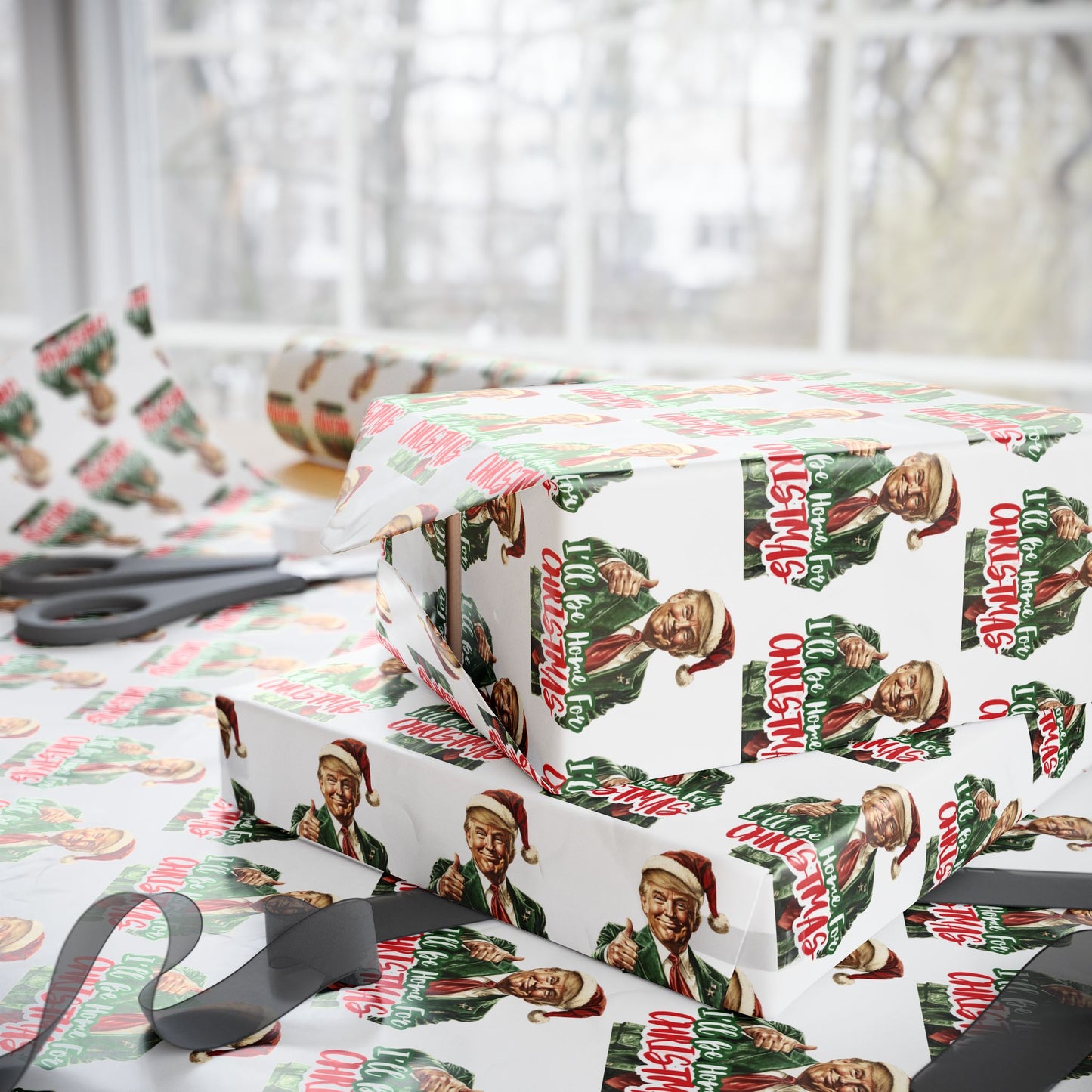 Trump I'll be home for Christmas Holiday Gift Wrapping Papers