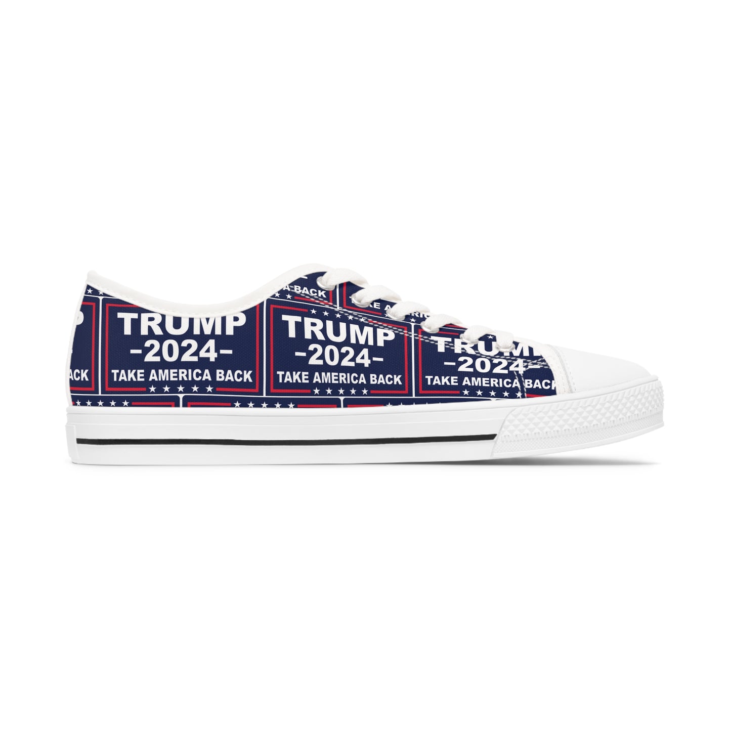 Trump 2024 Take America Back Blue All Over Print Women's Low Top Sneakers