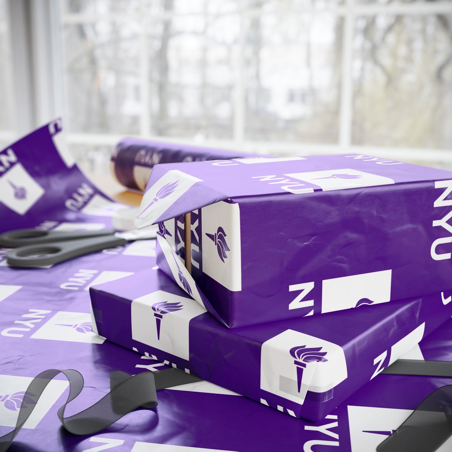 NYU New York University NCAA College Graduation Alumni Birthday Gift Wrapping Paper Holiday