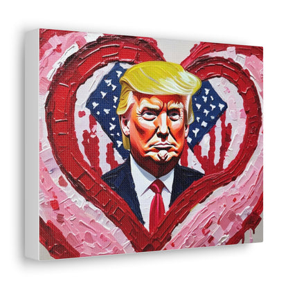 Donald Trump in the Hearts Reprint *Painting by Bella K. Canvas Gallery Wrap MAGA Valentine's Day Gift