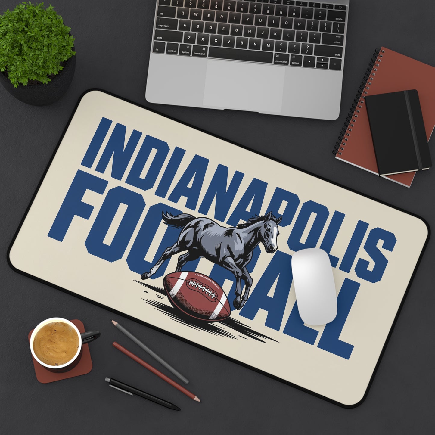 Indianapolis Football High Definition Print Non Slip Desk Mat Office Home Mouse Pad Sports Fan Gift Ultra Smooth Surface Rubber Backing