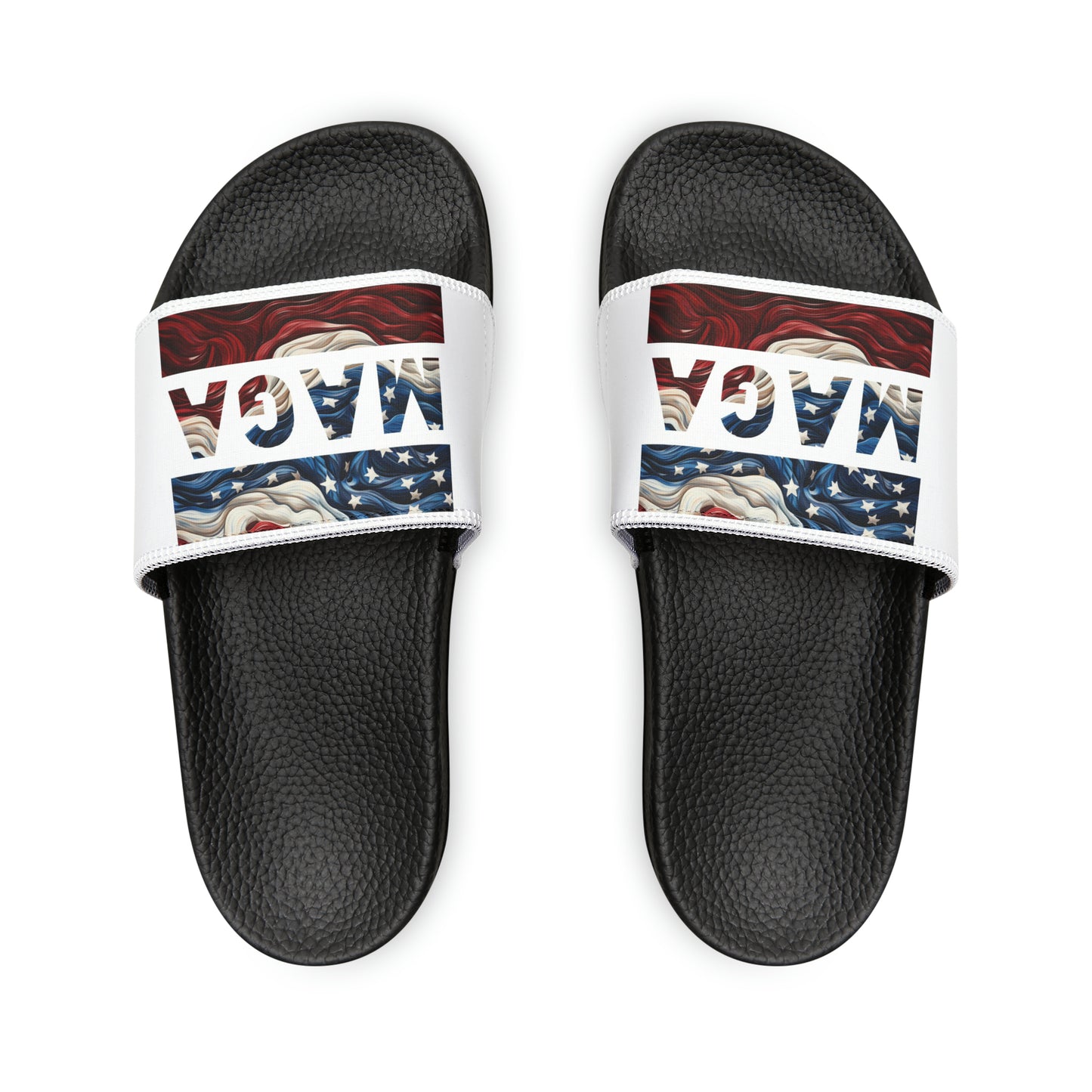Men's MAGA Red White and Blue Trump Comfy PU Slide Sandals