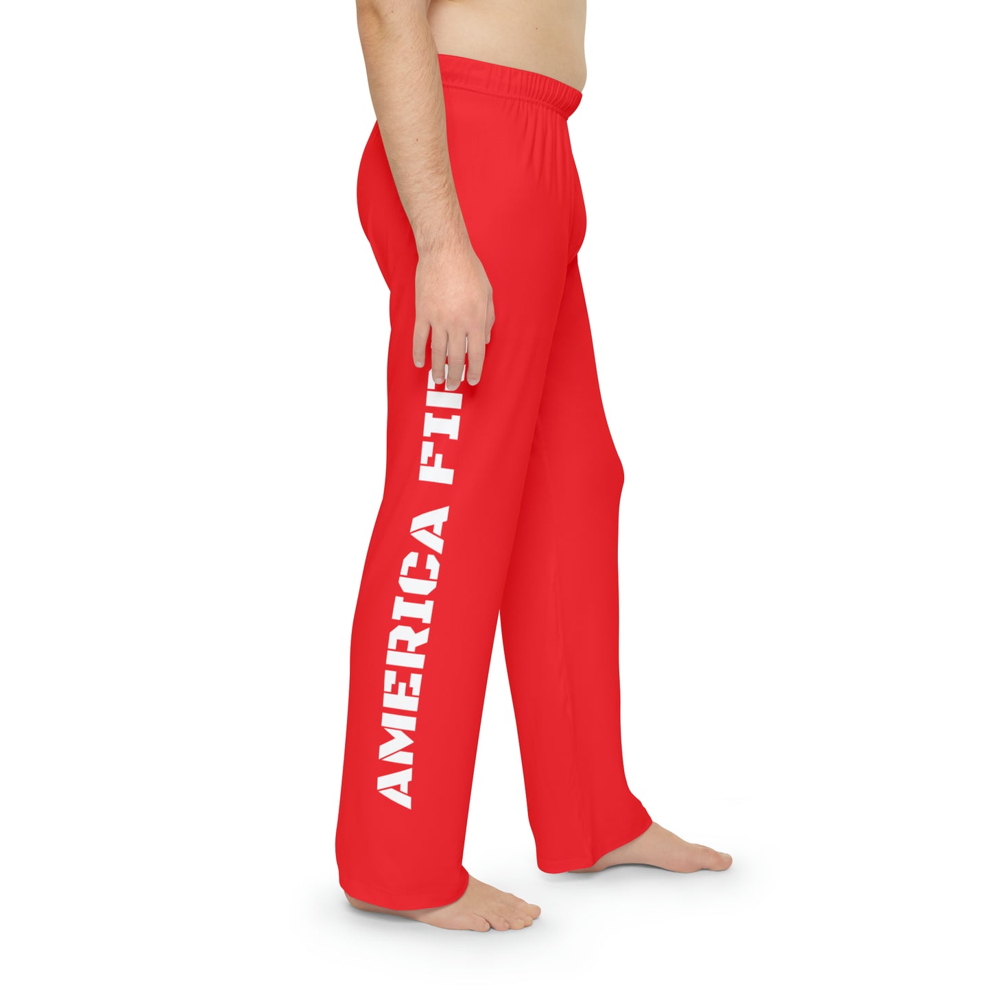 America First Red Men's Polyester Lounge Comfy Pajama Pants Trump