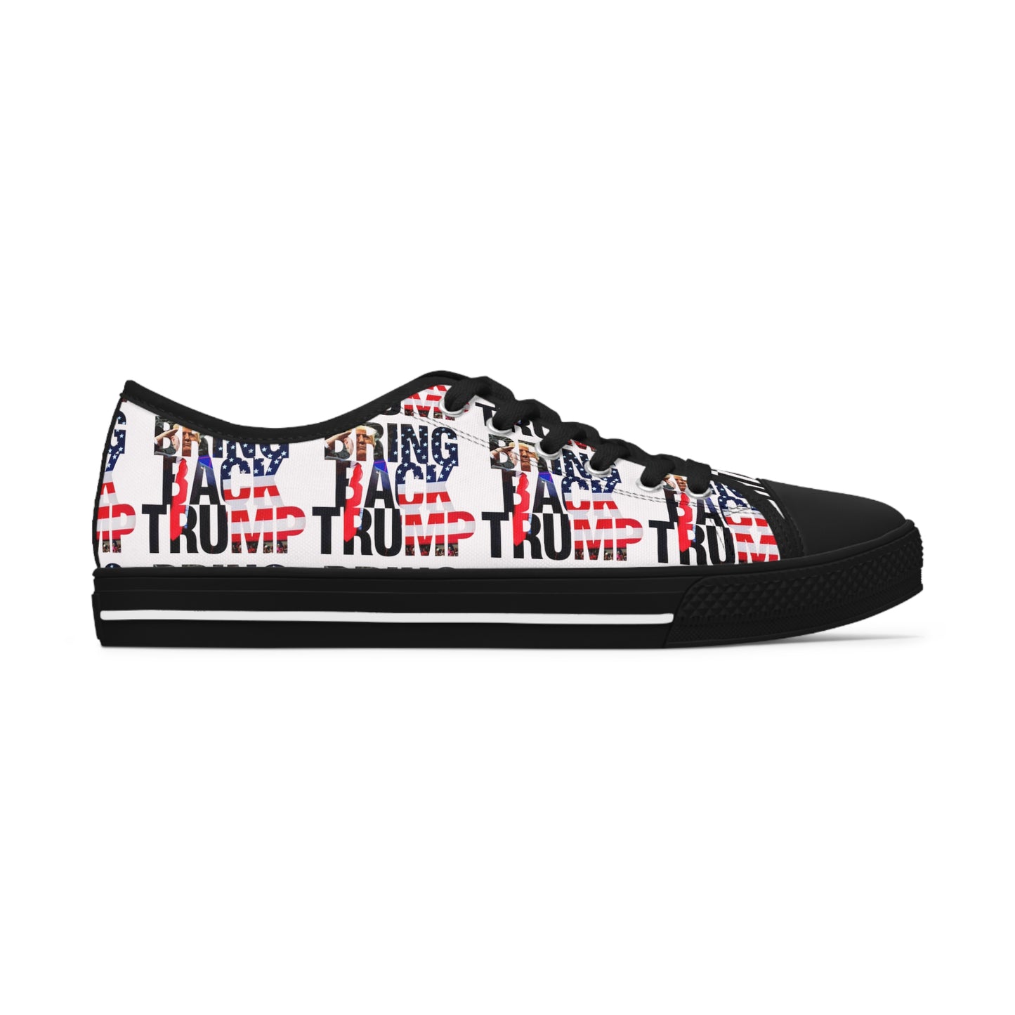Bring Back Trump Weiße MAGA Low-Top-Sneaker für Damen mit Allover-Print