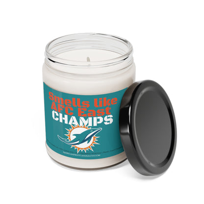 Smells like AFC East CHAMPS Miami Dolphins Scented Soy Candle 9oz