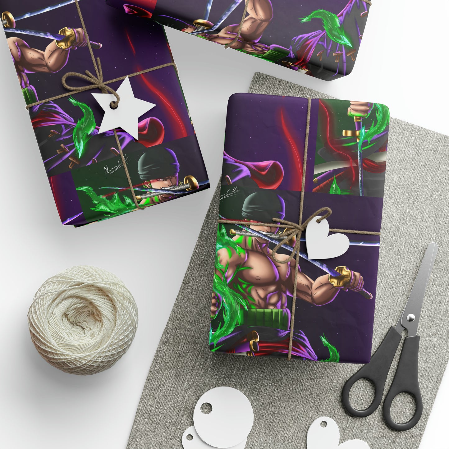 One Piece Roronoa Zoro Anime Cartoon Birthday Gift Wrapping Papers