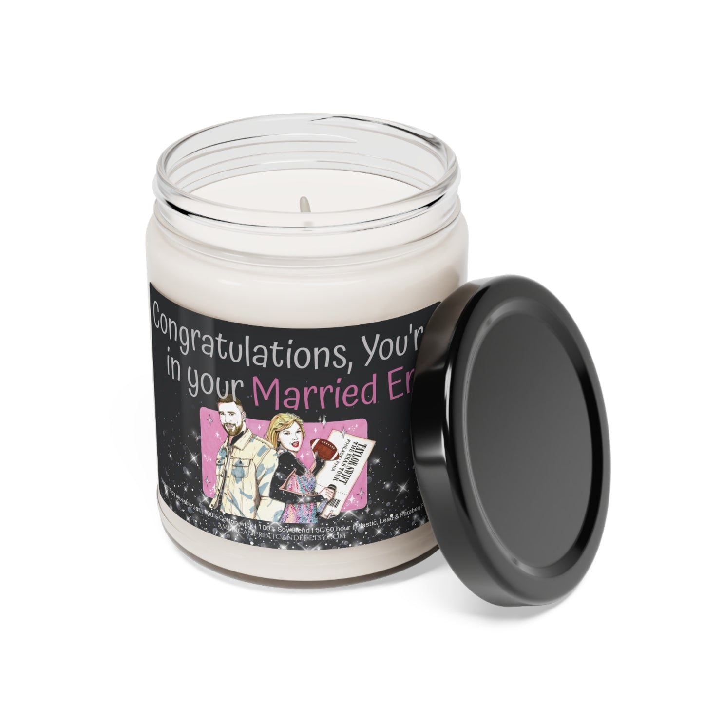 Congratulations You're in your Married Era Scented Soy Candle Valentine's Day 9oz Wedding Taylor Travis Gift