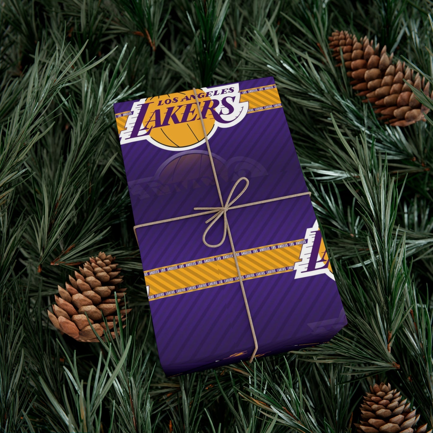 Geschenkpapier zum Geburtstag der Los Angeles Lakers, Fußball, Basketball, Urlaub