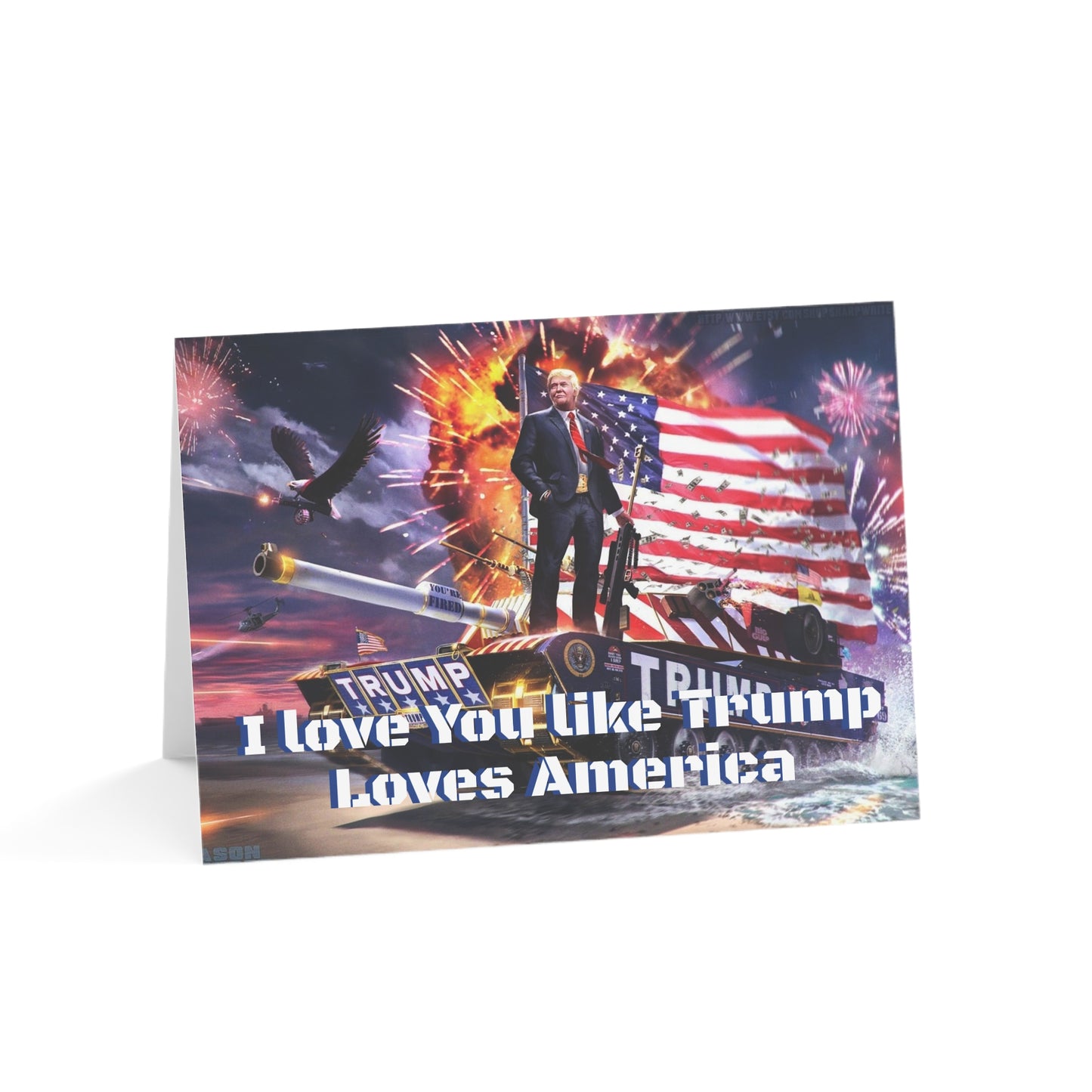 Ich liebe dich wie Trump Loves America MAGA Solider Jubiläumsgrußkarten