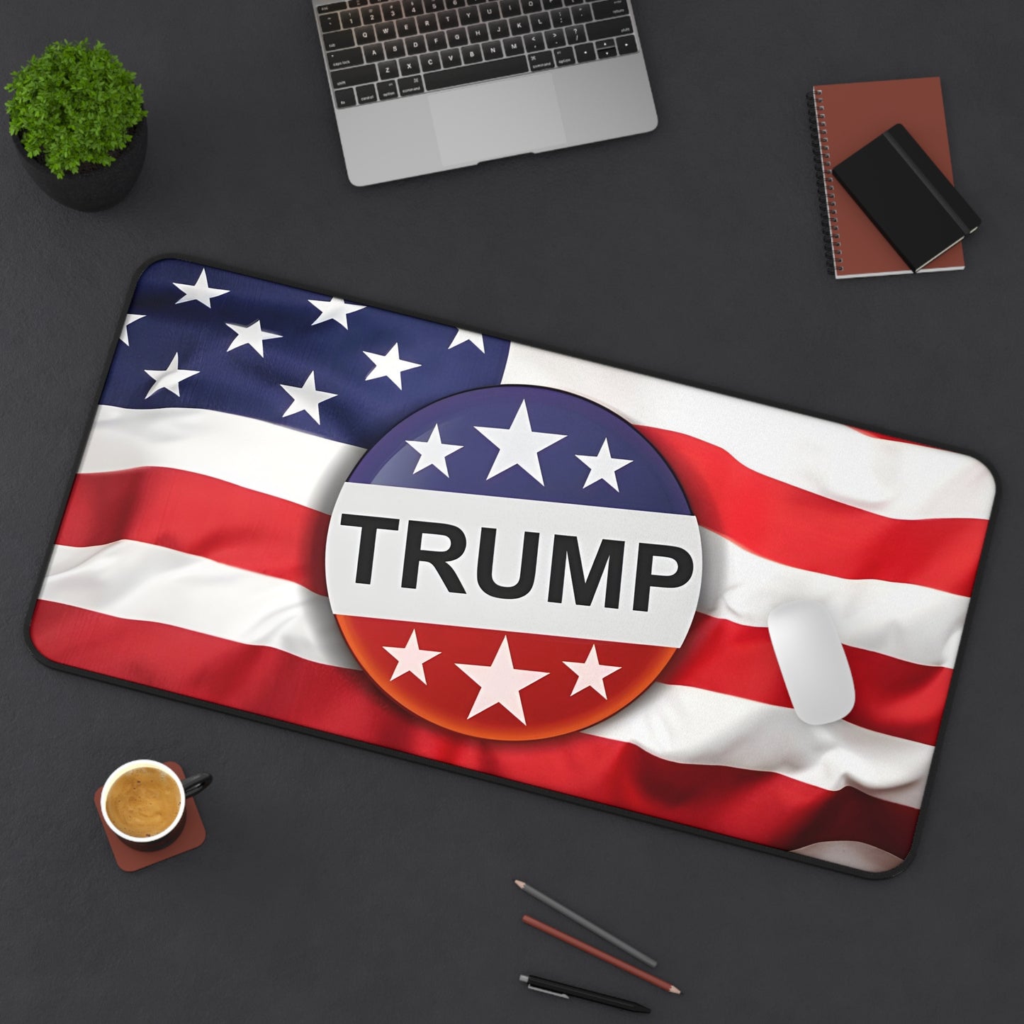Trump American Flag Desk Mat — Patriotic Political Mousepad
