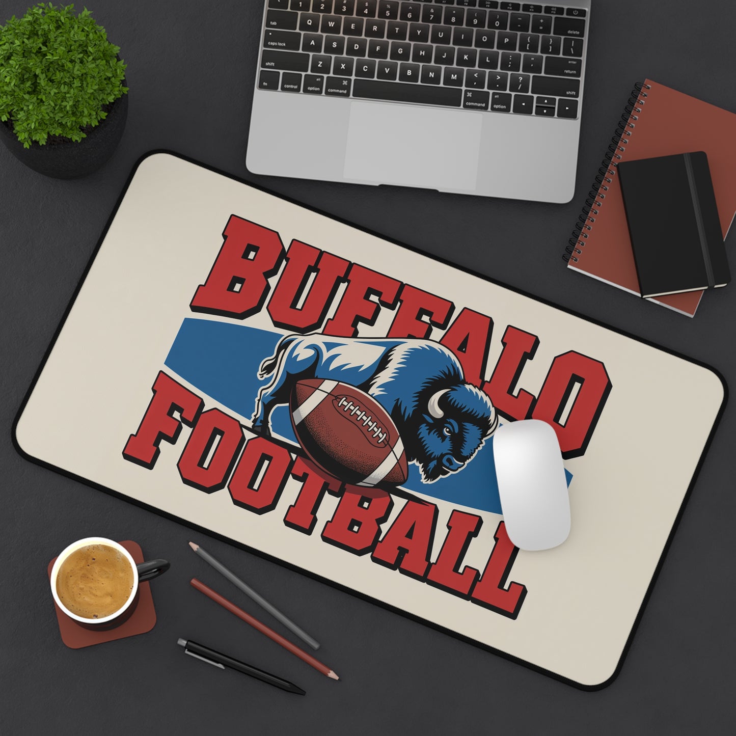 Buffalo Football High Definition Print Non Slip Desk Mat Office Home Mouse Pad Sports Fan Gift Ultra Smooth Surface Rubber Backing